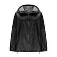 thumbnail image 7 of Inleife Women Black Portable Waterproof Jackets Raincoat Rain Jacket Packaway Rain Coats with Hoodie, 7 of 7