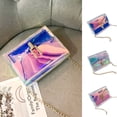 thumbnail image 3 of Bolso de hombro para mujer, holograma, transparente, cruzado, con cadena, con hebilla, color degradado Jumpingount BB7268-02, 3 of 7