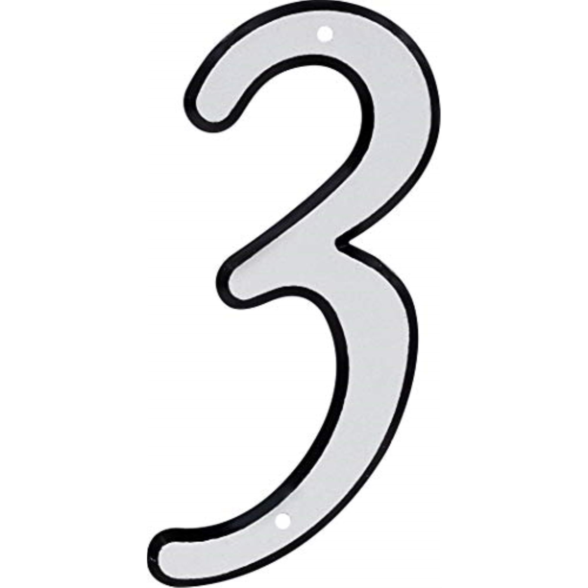 Hillman Group 841602 4 in. Nail-On Reflective Plastic House Number - 3 - 3 Piece