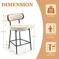 thumbnail image 6 of ALEAVIC Bar Stool Set of 3, Counter Height Upholstered Stools with Metal Legs for Kitchen Dining Room Bar, Beige, 6 of 7