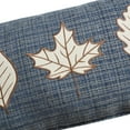 thumbnail image 3 of Way to Celebrate 14" x 22" Blue Embroidered Leaves Oblong Decorative Pillow, 3 of 5