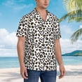 thumbnail image 3 of Honeii Heart Leopard Print Men’s Hawaiian Shirt,Classic Button-Down Short Sleeve Shirt, for Beach, Vacation, and Outdoor Activities,X-Large, 3 of 7