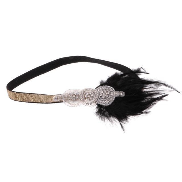 Diadema De s Negras De Cristal Retro, De Boda, Disfraz De De Los Años 20 Zulema Tocado de boda