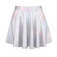 thumbnail image 4 of HDE Girl's Metallic Skater Skort Dance Athletic Shiny Holographic Scooter Skirt, 4 of 6