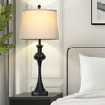 thumbnail image 3 of Cinkeda Single Table Lamp for Bedroom Living Room 28.75" Industrial Black 3 Way Dimmable Touch Control Nightstand Bedside Lamp with USB C+A Ports AC Outlet, 3 of 5