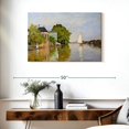 thumbnail image 3 of Elephant Stock Houses On The Achterzaan 1871 Wall Art - Horizontal Canvas Wall Art - Living Room Wall Decor - Places Canvas - Green And Gray Decor By Claude Monet - 36" x 24", 3 of 8