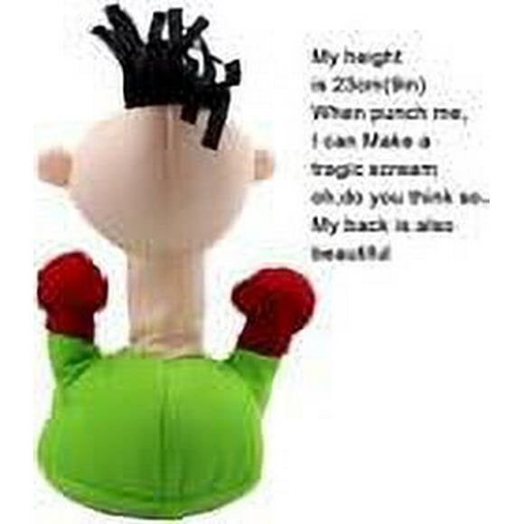 Stress Relief Toys, Electric Anti Stress Punch Me Plush Doll, Desktop Punching Bag Anger Management Toys, Interactive Vent Emotion Toy with Screaming Sound, Funny Gifts for Kids Adults (Green)