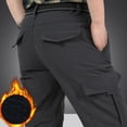 thumbnail image 4 of Nuevos pantalones de lana Otoño Invierno al aire libre gruesos cálidos suaves bolsillos elásticos pantalones largos Casual deportes senderismo viaje pantalones militares, 4 of 4