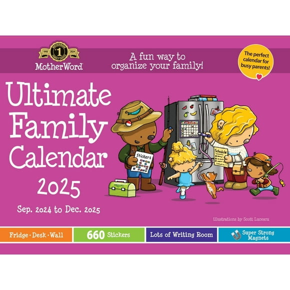 2025 Motherword Large Family Desk Calendar, English
