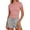 Pink, variant on Sundazz Slim Fitted T Shirts for Women Short Sleeve Ruched Crop Tops Summer Basic Tees, XS-XL