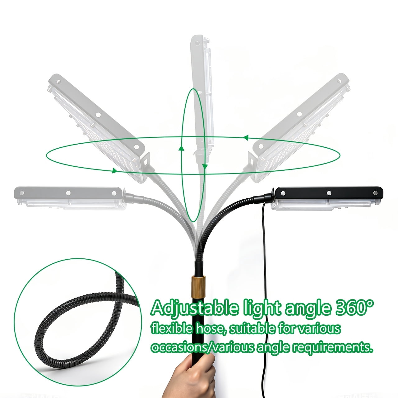 Clamp-Style USB LED Workbench Lamp, 144/96 White Light Beads, 6000K Daylight White, Adjustable Height & Angle, USB Plug with Switch, 59.06inch Power Cord, Plug-and-Play for Office Workshop Lighting