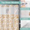 thumbnail image 4 of No Hook Shower Curtain, Farmhouse Orange Small Shower Curtains with Snap in Liner, Vintage Flower Leaf Botanical Plant Waterproof Washable Fabric Bathroom Curtain Sets, 36"W x 72"L, 4 of 9