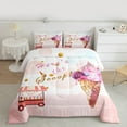 thumbnail image 2 of Feelyou Cartoon Pink Ice Cream Bedding Comforter Set, Watercolor Twin Comforter Sets, Teens Boys Girls Kids Reversible Bedding Set, Ultra Soft Home Decor, 2-Piece, 2 of 8