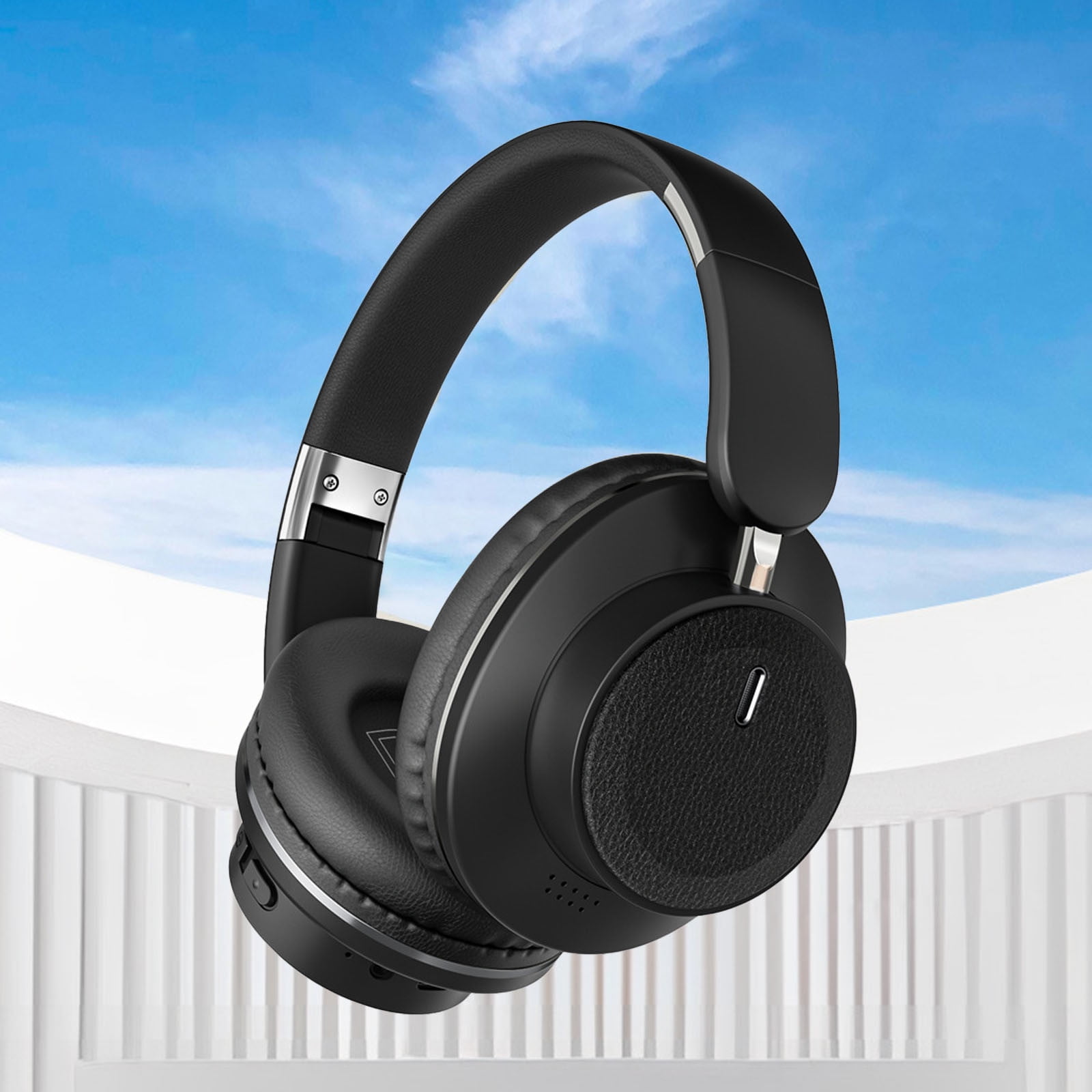 Trucker Bluetooth Headphones with Microphone Noise Canceling Wireless On Ear Headset, Hands Free Wireless Headset for Cell Phone Computer Office Home Call Center Skype