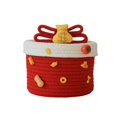 thumbnail image 2 of Cesta de almacenamiento de cuerda redonda con tapa, contenedor de almacenamiento vacío, caja decorativa hecha a mano Rico, 2 of 9
