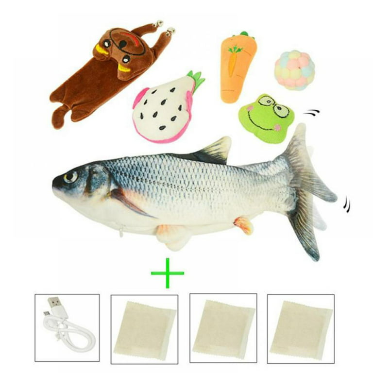 Flopping Fish Toy for Cat Interactive Floppy Fish Dog Toy Dancing Wiggle  Cat 11″