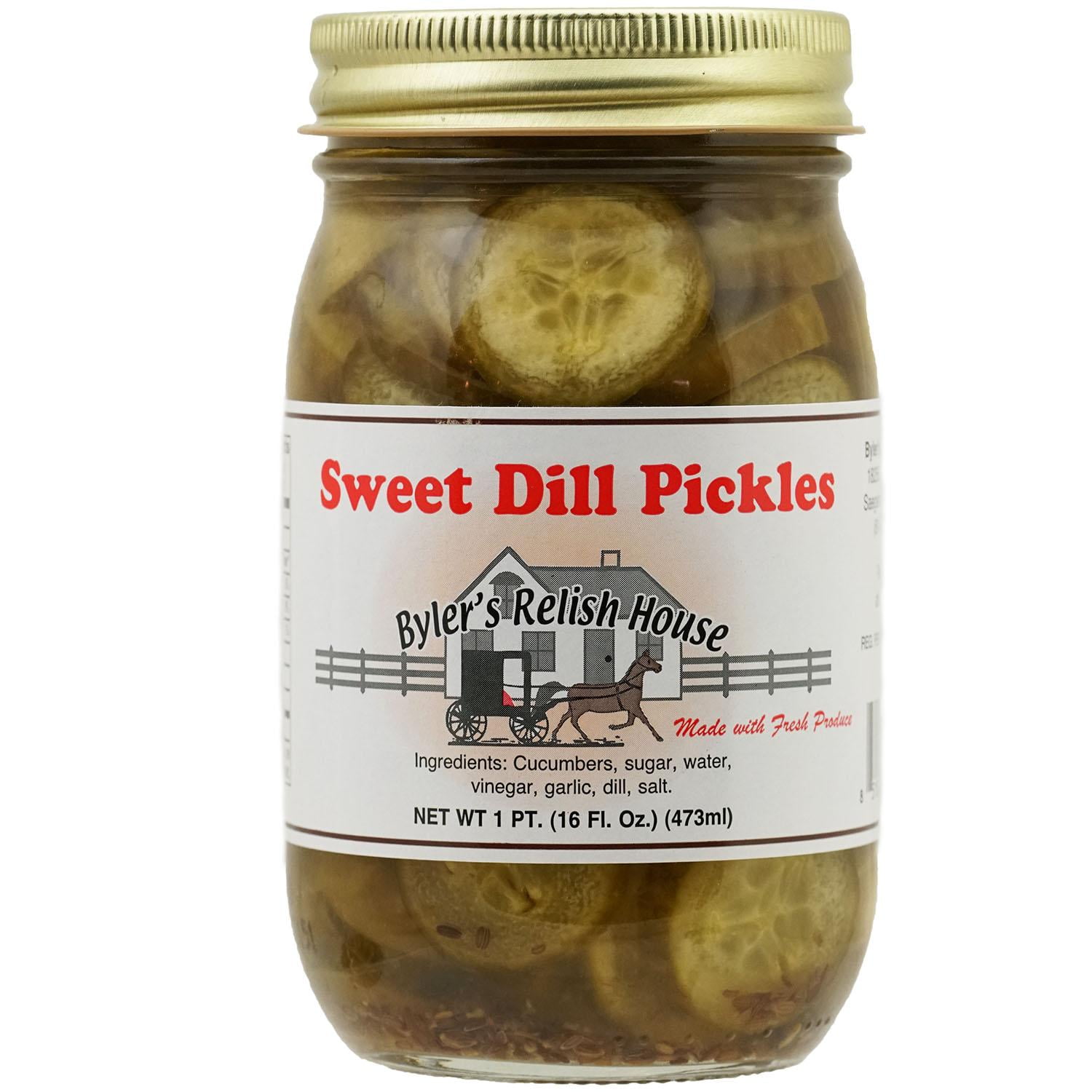 Byler's Relish House Homemade Amish Country Sweet Dill Pickles 16 oz