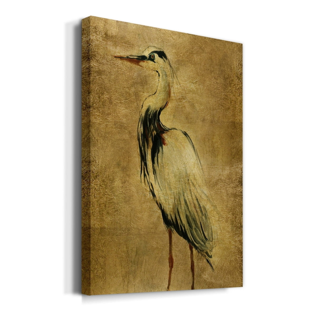 Gold Crane at Dusk II Premium Gallery Wrapped Canvas - Ready to Hang - 12 x 18