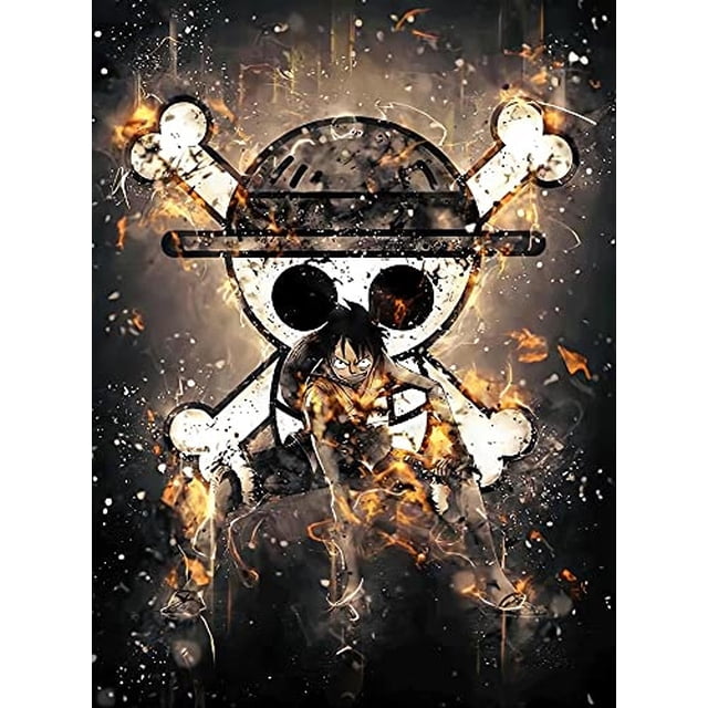Diamond Painting Ruffy 40x50cm Diamond Painting Anime Japanese Diamond Painting Diamond Embroidery Kit Japan One Piece Adult Creative Hobbies Diamond Bead Paste for Children Children's Canvas