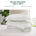 thumbnail image 3 of U by Bedsure Modern 3-Piece Queen Comforter Set, White Solid Print, 1 Comforter and 2 Pillowcases, 3 of 6