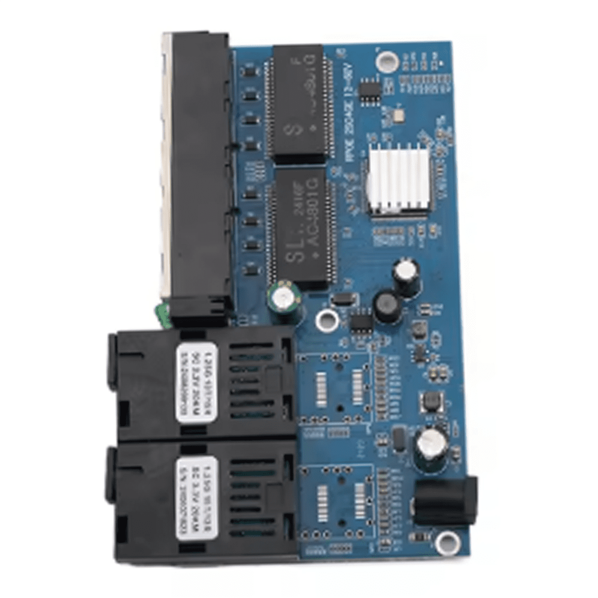 Gigabit Fast Ethernet Switch Fiber Reverse POE Singlemode 2 Fiber Optic Ports and 4 RJ45 Ports Optical Media Converter,1 * Gigabit Fast Ethernet Switch
