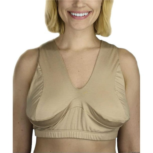 Silverts 189300205 Soft Comfy Wire-Free D to DD Cup Size Sleep & Lounge  Bra, Cream - Extra Large