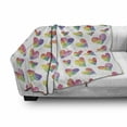 thumbnail image 3 of Hearts Soft Flannel Fleece Throw Blanket, Rhythmic Abstract Lines of Ombre Rainbows Motifs 90's Style on Plain Background, Cozy Plush for Indoor and Outdoor Use, 70" x 90", Multicolor, by Ambesonne, 3 of 6
