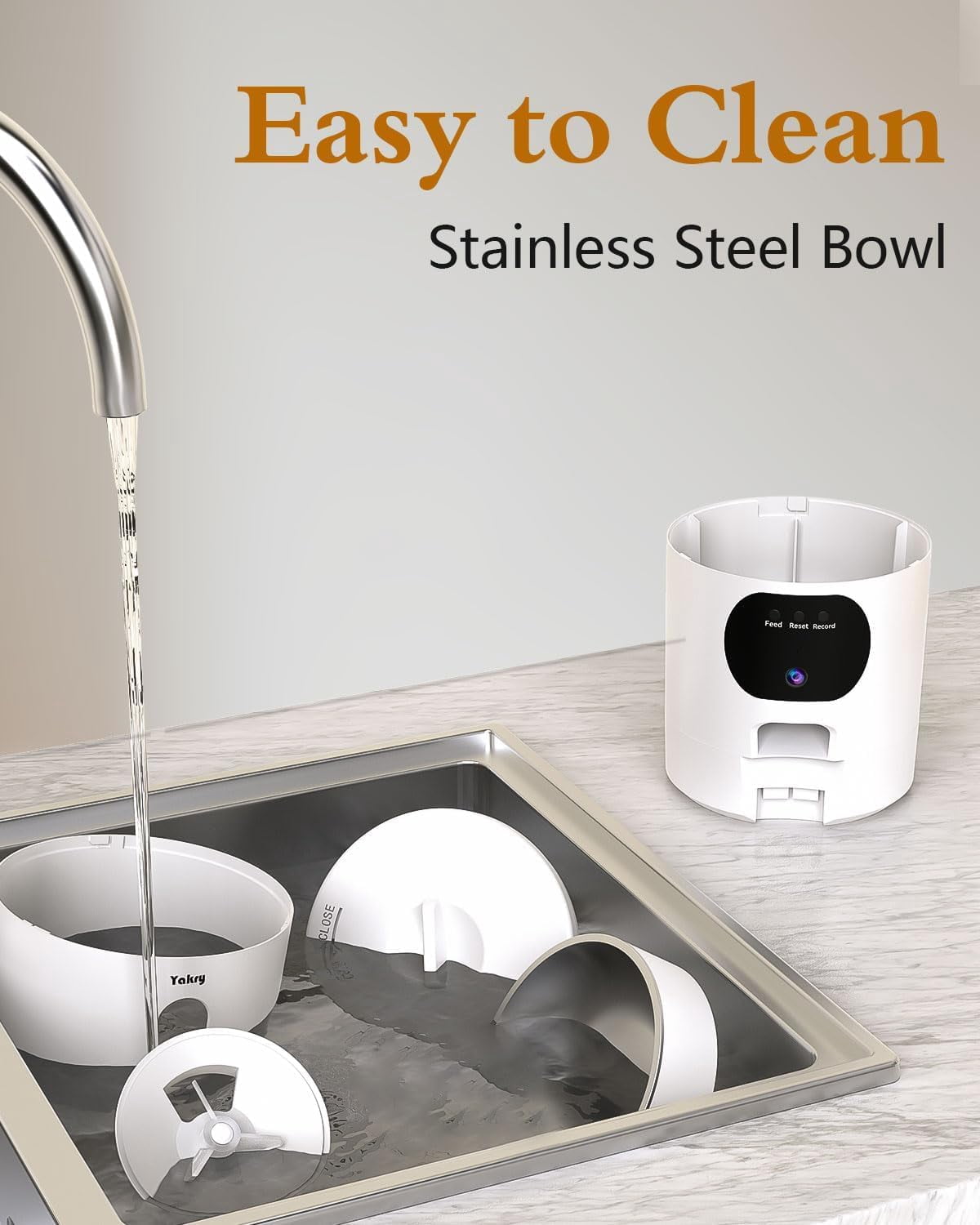 Automatic Cat Feeder with Camera - 5G WiFi App Control, 4L Stainless Steel Bowl, HD 1080P Night Vision for Small Pets