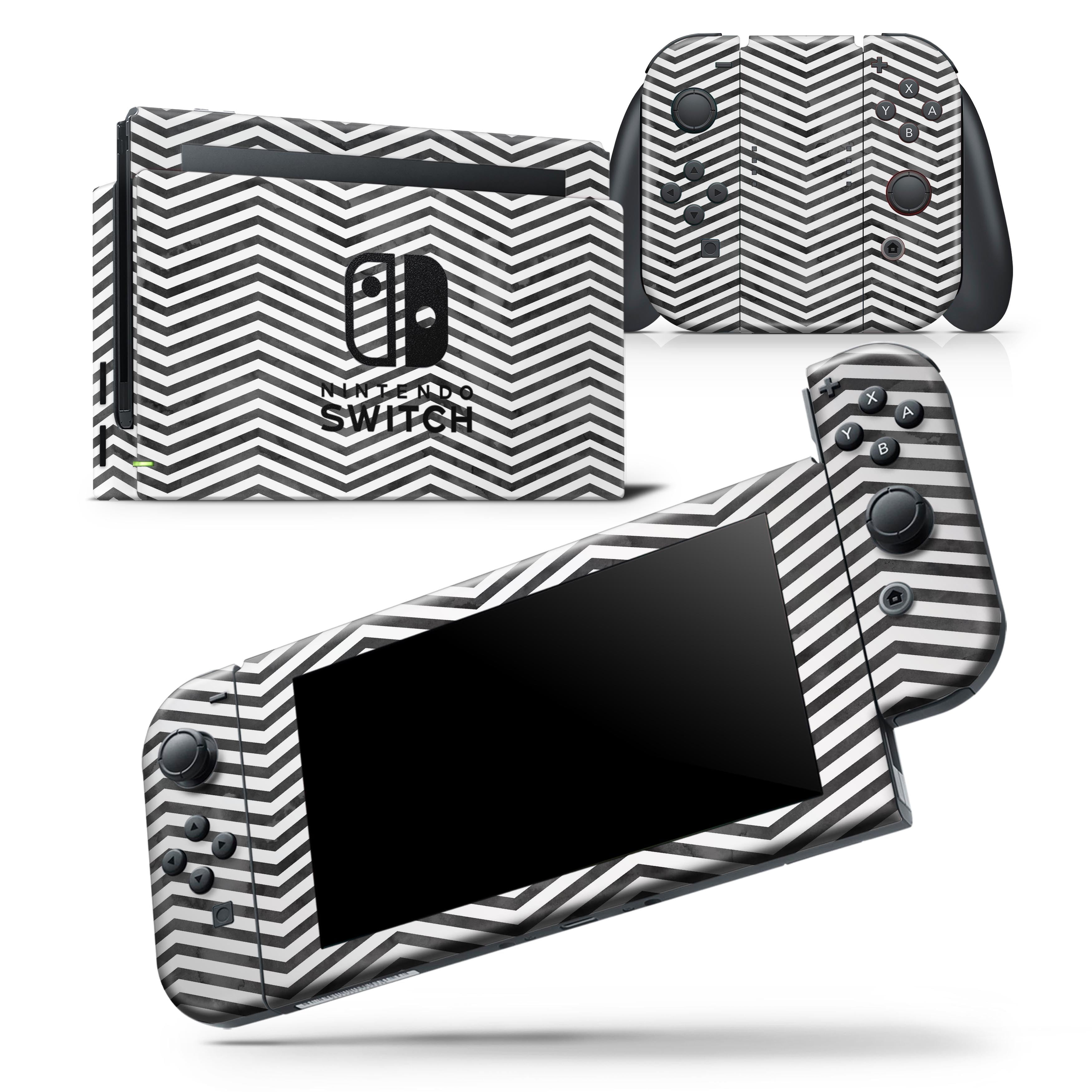 Black And Gray Watercolor Chevron Skin Wrap Decal Compatible With The Nintendo Switch Console Joycons Walmart Com Walmart Com - roblox twin towers decal