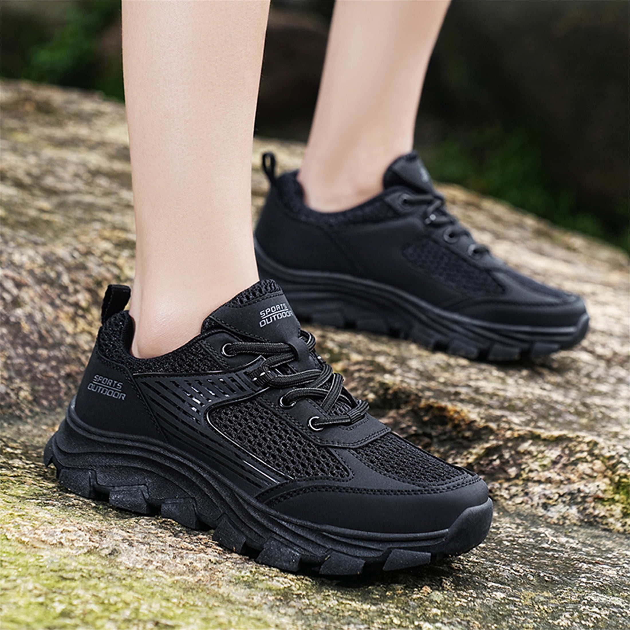 YOURDIARY Womens Mens Hiking Shoes Comfortable Lightweight Breathable Anti-Slip Outdoor Walking Shoes Sneakers