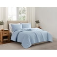 thumbnail image 3 of Brooklyn Loom Classic Solid 100% Cotton 200 Thread Count Percale Sky Blue 3-Piece Full/Queen Quilt Set, Solid Casual themed, Adult Bedding, OEKO-TEX Certified, 3 of 9