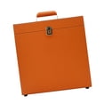 thumbnail image 4 of FashionCha Vinyl Record Storage Case Collection Organizer PU Leather Storage Box with Buckle Lock Handle for Safe CD and LP Album Storage Suitable for Studio Office Home Orange, 4 of 8