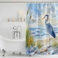 thumbnail image 4 of Coastal Birds Waterproof Fabric Shower Curtain,Blue Sky Heron Seabird Tropical Beach Waterproof Fabric Shower Curtain for Bathroom Curtains Bathtubs Hotel Shower Curtains with 12 Hooks Standard 60x72, 4 of 8