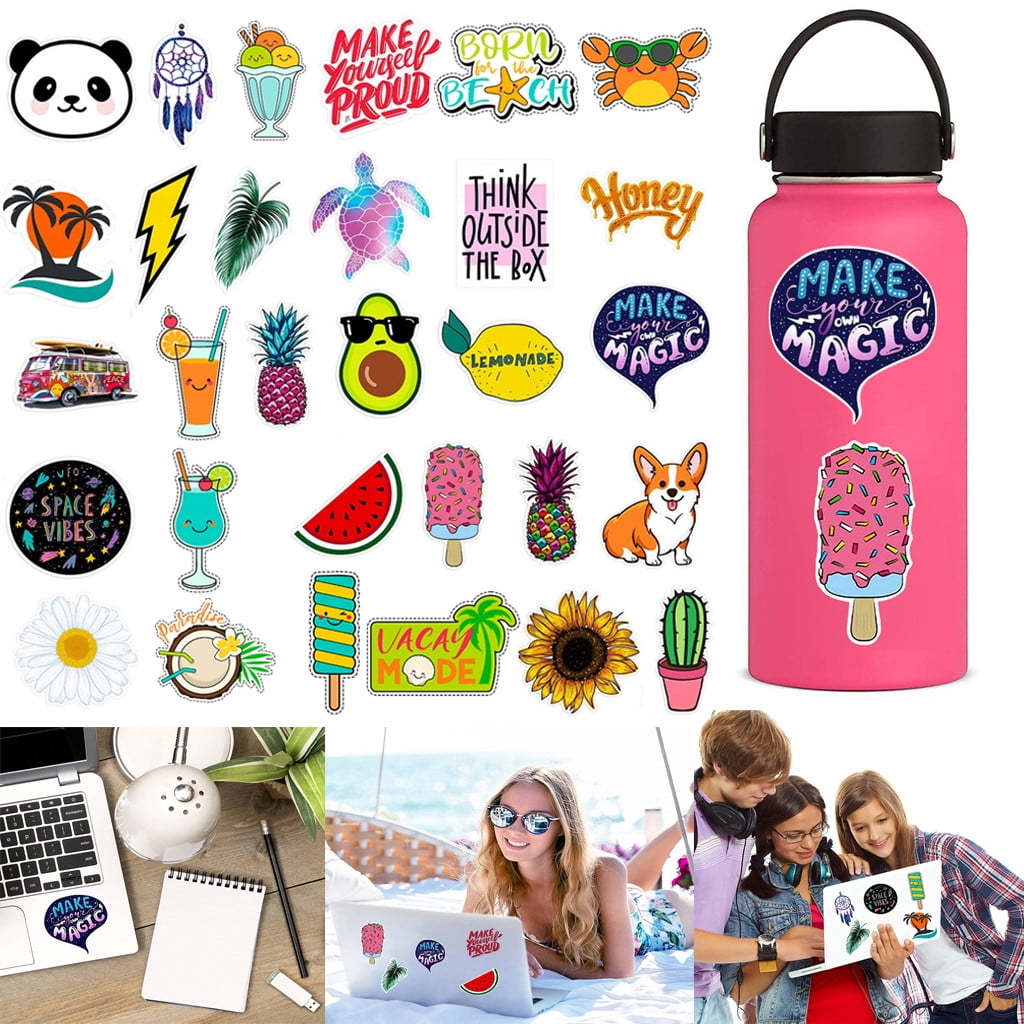 Details about   Cute VSCO Stickers for Water Bottles Trendy Stickers Aesthetic Waterproof 