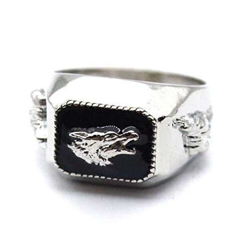 Punk Mens Stainless Steel Wolf Ring Biker Cocktail Party Jewelry Gift Size 6-12 