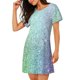 thumbnail image 2 of Fotbe Beautiful Glitter Bata de Dormir para Mujer con Estampado, Camisón de Algodón de Manga Corta, Ropa de Dormir Casual, 2 of 6