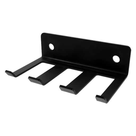 Luxshiny Vertical Wall Mounted Barbell Holder Black with Squat Rack Hooks for Garage Gym