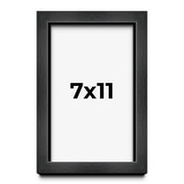 7x11 Frame Black Charcoal Grey Wood Textured Picture Frame | 0.75 Inch Moulding Width | Gunmetal