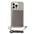 thumbnail image 2 of For Iphone 14 Pro Crossbody Lanyard Wallet Card Bag Phone Case(Grey),iPhone 13 Pro, 2 of 5
