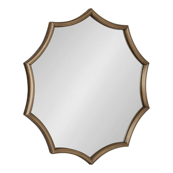 Kate and Laurel Lalina Modern Scalloped Round Wall Mirror, 24 Inch Diameter, Gold, Decorative Glamorous Wall Decor Accent