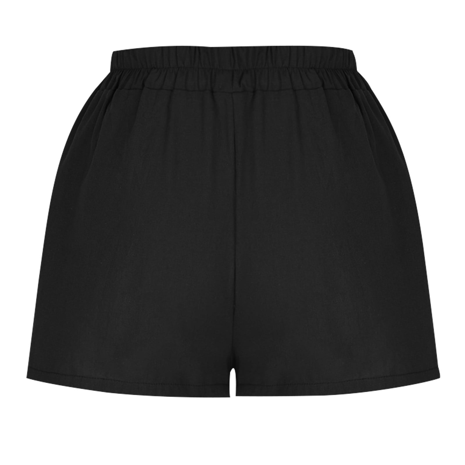 Summer Savings RBCKVXZ Womens Linen Shorts Soild Color Elastic