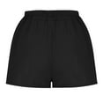 thumbnail image 6 of gbyLJF Elastic Waist Shorts for Women Summer Loose Fit Casual Shorts Comfy Cotton Linen Casualwear Shorts Black 3XL, 6 of 7