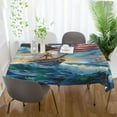 thumbnail image 4 of DEIARA Bald Eagle Sailboat Square Tablecloth 60×90in Polyester Fabric Tablecloth Washable Dust Resistant Wrinkle Resistant, 4 of 9