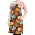 thumbnail image 5 of Autumn Fall Leaves Pattern Apron-Garden Aprons for Women with Pockets-Cotton Linen Waterproof Kitchen Cooking Gardening Aprons Adjustable for Kitchen,Cooking,BBQ and Salon 33"x27", 5 of 7