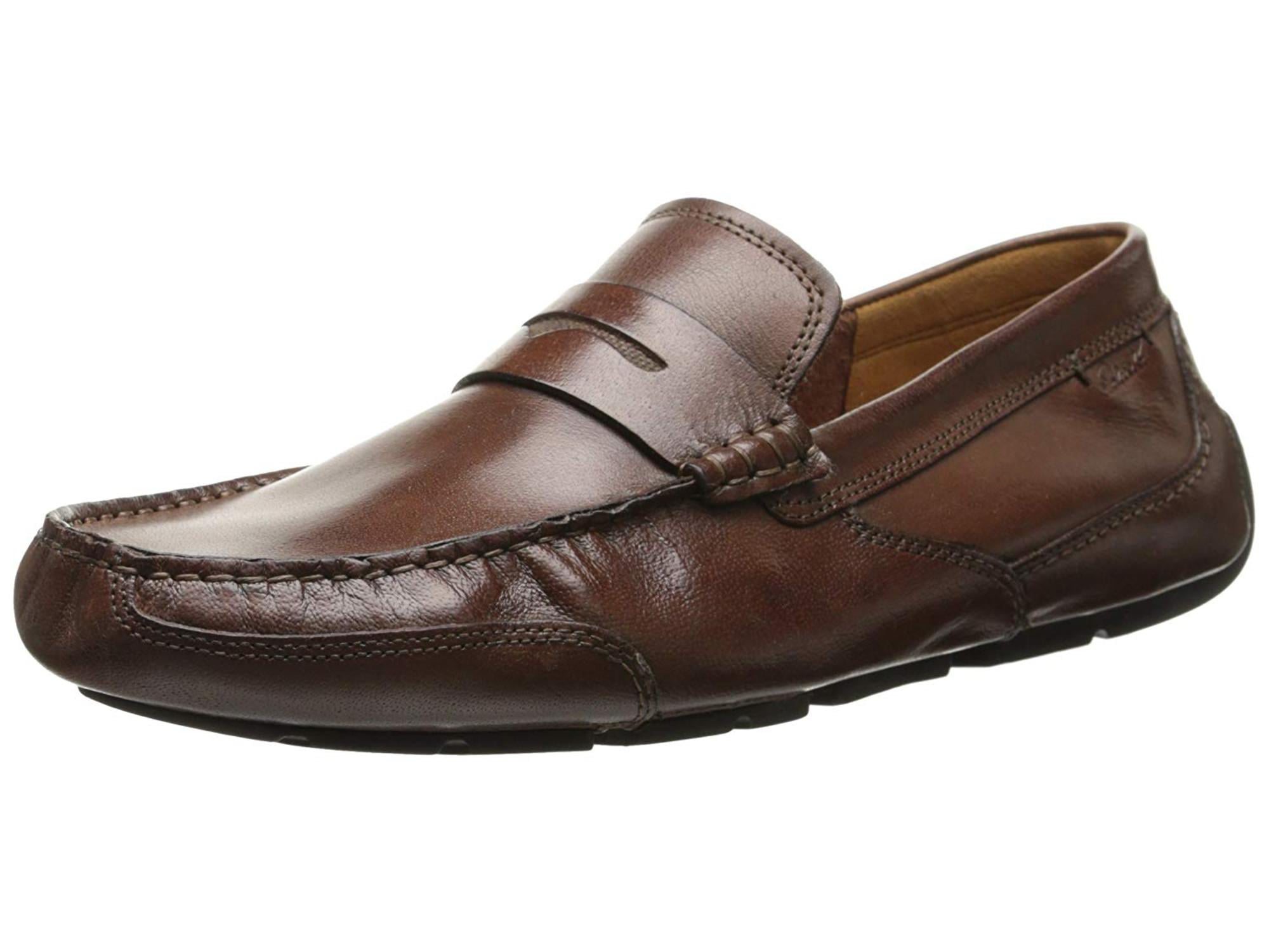 clarks mens leather slip on shoes