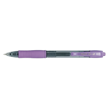 Pilot G-2 Retractable Gel Ink Rollerball Pen, .7 mm. Fine Tip, Purple, Pack Of 12