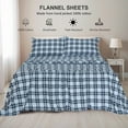 thumbnail image 5 of RUVANTI Flannel Sheets Twin Size - 100% Cotton Double Brushed Twin Sheets Set, Deep Pockets 16 Inches, All Seasons Breathable & Extra Soft Bed Sheets, Warm & Cozy, 3 Piece, Illusion Check, 5 of 7