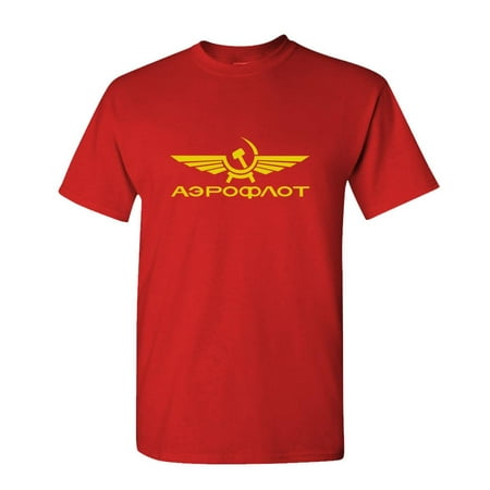 Airline Tee - AEROFLOT - retro funny russian airline - Cotton Unisex T-Shirt