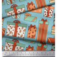 thumbnail image 3 of Soimoi Blue Rayon Fabric Dot & Gift Box Party Decor Fabric Printed Yard 56 Inch Wide, 3 of 3