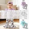 thumbnail image 4 of Baby Girl Clothes Outfit Newborn Letter Holy Cow I'm CUTE Ruffle Cow Print Romper Long Pants Headband Clothing Sets for Fall Winter 0 3 6 9 12 18 Months Baby Girl Clothes, 4 of 7